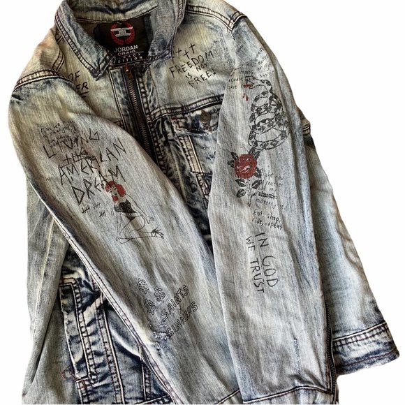 Jordan Craig Legacy Edition Graffiti Denim Jacket - Picture 4 of 12